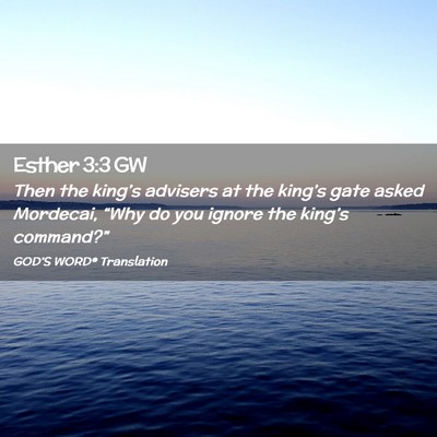 Picture 02 - Esther 3:3 GW - Then the king’s advisers at the king’s gate - Bible Verse Picture