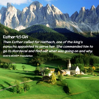 Picture 02 - Esther 4:5 GW - Then Esther called for Hathach, one of the - Bible Verse Picture