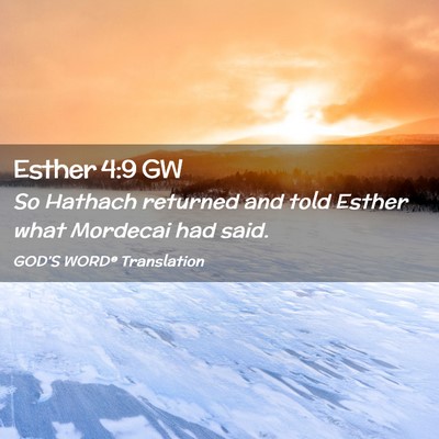 Picture 02 - Esther 4:9 GW - So Hathach returned and told Esther what Mordecai - Bible Verse Picture