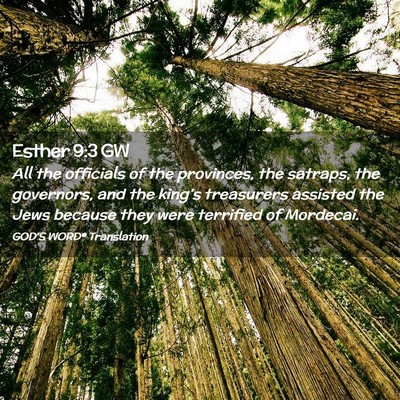 Picture 02 - Esther 9:3 GW - All the officials of the provinces, the satraps, - Bible Verse Picture