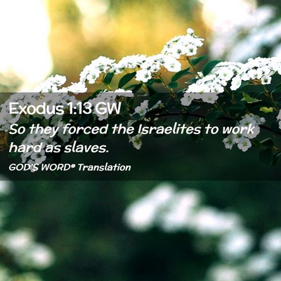 Picture 02 - Exodus 1:13 GW - So they forced the Israelites to work hard as - Bible Verse Picture
