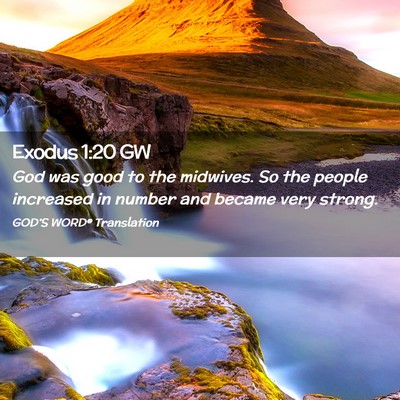 Picture 02 - Exodus 1:20 GW - God was good to the midwives. So the people - Bible Verse Picture