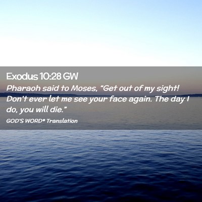Picture 02 - Exodus 10:28 GW - Pharaoh said to Moses, “Get out of my sight! - Bible Verse Picture