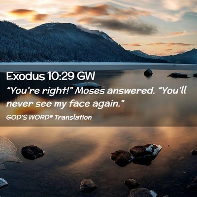 Picture 02 - Exodus 10:29 GW - “You’re right!” Moses answered. “You’ll - Bible Verse Picture