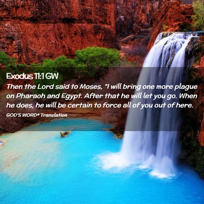 Picture 02 - Exodus 11:1 GW - Then the Lord said to Moses, “I will bring one - Bible Verse Picture