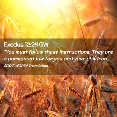 Picture 02 - Exodus 12:24 GW - “You must follow these instructions. They are a - Bible Verse Picture