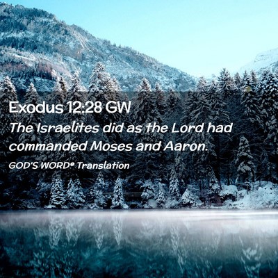Picture 02 - Exodus 12:28 GW - The Israelites did as the Lord had commanded - Bible Verse Picture