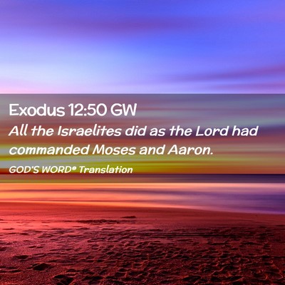 Picture 02 - Exodus 12:50 GW - All the Israelites did as the Lord had commanded - Bible Verse Picture