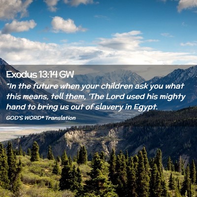 Picture 02 - Exodus 13:14 GW - “In the future when your children ask you what - Bible Verse Picture