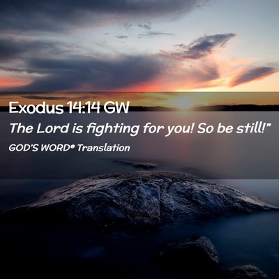 Picture 02 - Exodus 14:14 GW - The Lord is fighting for you! So be - Bible Verse Picture