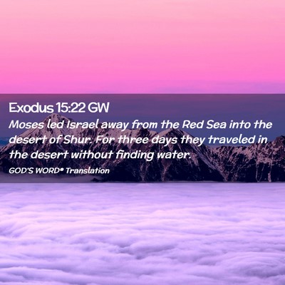 Picture 02 - Exodus 15:22 GW - Moses led Israel away from the Red Sea into the - Bible Verse Picture