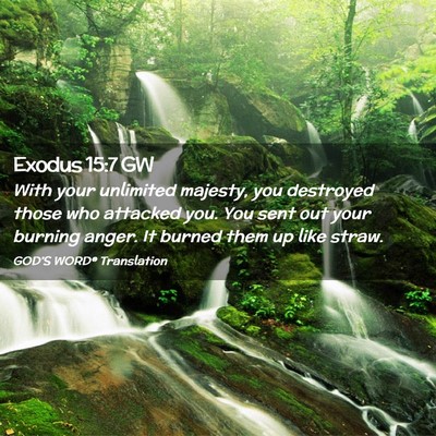 Picture 02 - Exodus 15:7 GW - With your unlimited majesty, you destroyed those - Bible Verse Picture