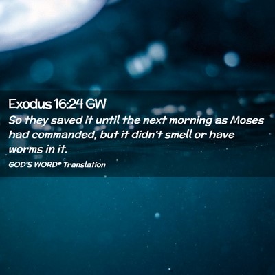 Picture 02 - Exodus 16:24 GW - So they saved it until the next morning as Moses - Bible Verse Picture