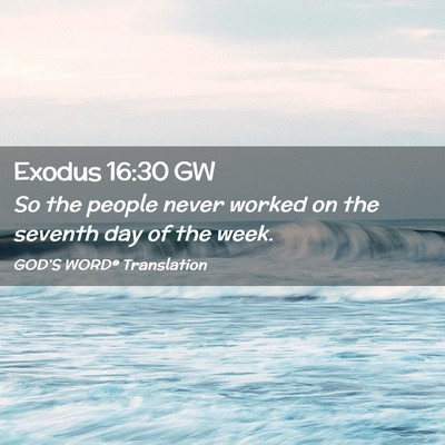 Picture 02 - Exodus 16:30 GW - So the people never worked on the seventh day of - Bible Verse Picture