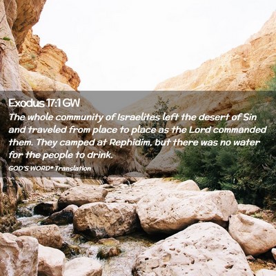Picture 02 - Exodus 17:1 GW - The whole community of Israelites left the desert - Bible Verse Picture