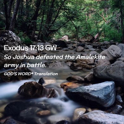 Picture 02 - Exodus 17:13 GW - So Joshua defeated the Amalekite army in - Bible Verse Picture