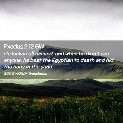 Picture 02 - Exodus 2:12 GW - He looked all around, and when he didn’t see - Bible Verse Picture