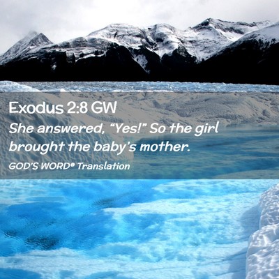 Picture 02 - Exodus 2:8 GW - She answered, “Yes!” So the girl brought the - Bible Verse Picture