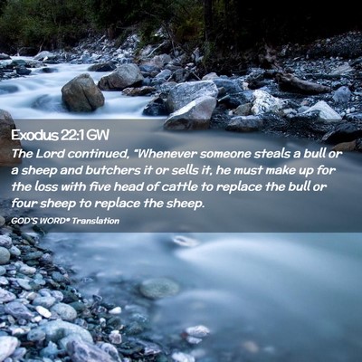 Picture 02 - Exodus 22:1 GW - The Lord continued, “Whenever someone steals a - Bible Verse Picture