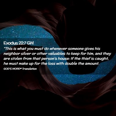 Picture 02 - Exodus 22:7 GW - “This is what you must do whenever someone - Bible Verse Picture