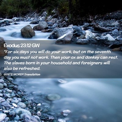 Picture 02 - Exodus 23:12 GW - “For six days you will do your work, but on the - Bible Verse Picture