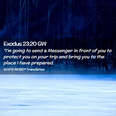 Picture 02 - Exodus 23:20 GW - “I’m going to send a Messenger in front of - Bible Verse Picture