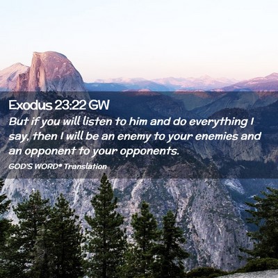 Picture 02 - Exodus 23:22 GW - But if you will listen to him and do everything I - Bible Verse Picture