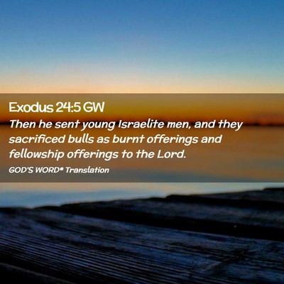 Picture 02 - Exodus 24:5 GW - Then he sent young Israelite men, and they - Bible Verse Picture