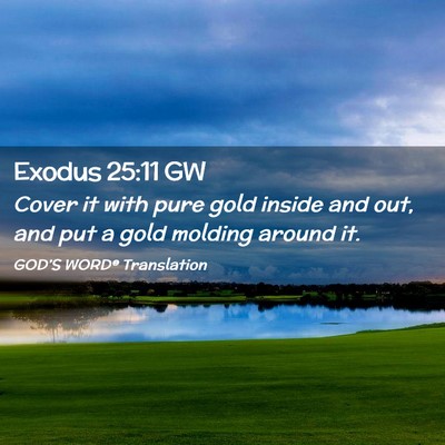 Picture 02 - Exodus 25:11 GW - Cover it with pure gold inside and out, and put a - Bible Verse Picture