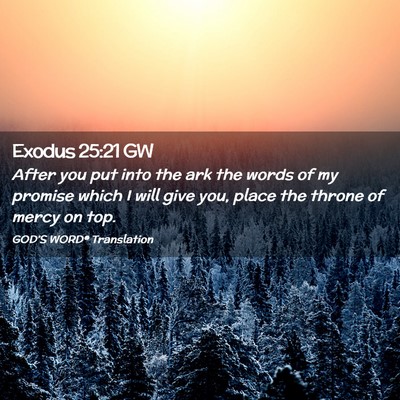 Picture 02 - Exodus 25:21 GW - After you put into the ark the words of my - Bible Verse Picture