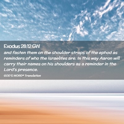 Picture 02 - Exodus 28:12 GW - and fasten them on the shoulder straps of the - Bible Verse Picture