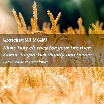 Picture 02 - Exodus 28:2 GW - Make holy clothes for your brother Aaron to give - Bible Verse Picture