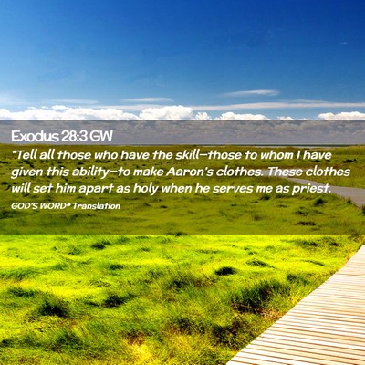 Picture 02 - Exodus 28:3 GW - “Tell all those who have the skill—those to - Bible Verse Picture