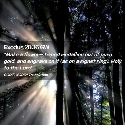 Picture 02 - Exodus 28:36 GW - “Make a flower-shaped medallion out of pure - Bible Verse Picture