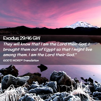 Picture 02 - Exodus 29:46 GW - They will know that I am the Lord their God. I - Bible Verse Picture