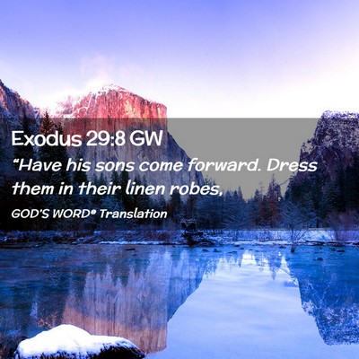 Picture 02 - Exodus 29:8 GW - “Have his sons come forward. Dress them in - Bible Verse Picture