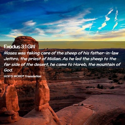 Picture 02 - Exodus 3:1 GW - Moses was taking care of the sheep of his - Bible Verse Picture