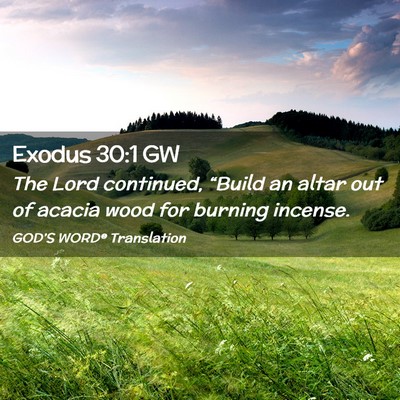Picture 02 - Exodus 30:1 GW - The Lord continued, “Build an altar out of - Bible Verse Picture