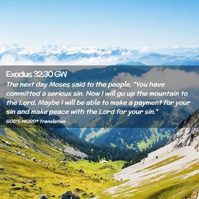 Picture 02 - Exodus 32:30 GW - The next day Moses said to the people, “You - Bible Verse Picture