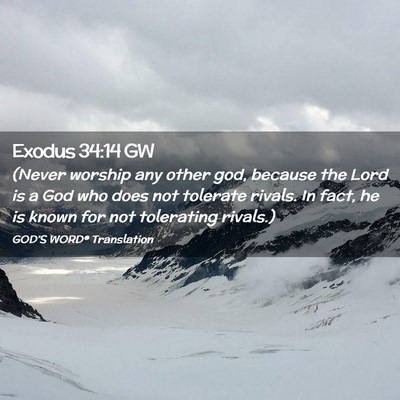 Picture 02 - Exodus 34:14 GW - (Never worship any other god, because the Lord is - Bible Verse Picture