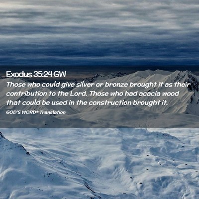 Picture 02 - Exodus 35:24 GW - Those who could give silver or bronze brought it - Bible Verse Picture