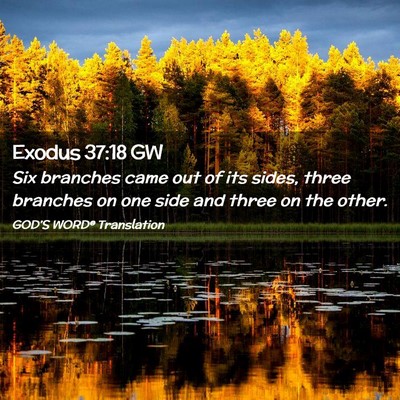 Picture 02 - Exodus 37:18 GW - Six branches came out of its sides, three - Bible Verse Picture