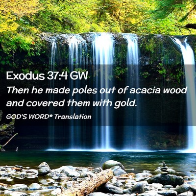 Picture 02 - Exodus 37:4 GW - Then he made poles out of acacia wood and covered - Bible Verse Picture