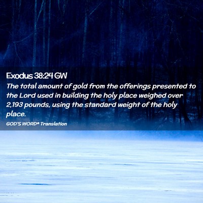 Picture 02 - Exodus 38:24 GW - The total amount of gold from the offerings - Bible Verse Picture