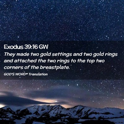 Picture 02 - Exodus 39:16 GW - They made two gold settings and two gold rings - Bible Verse Picture