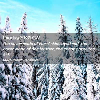 Picture 02 - Exodus 39:34 GW - the cover made of rams’ skins dyed red, the - Bible Verse Picture