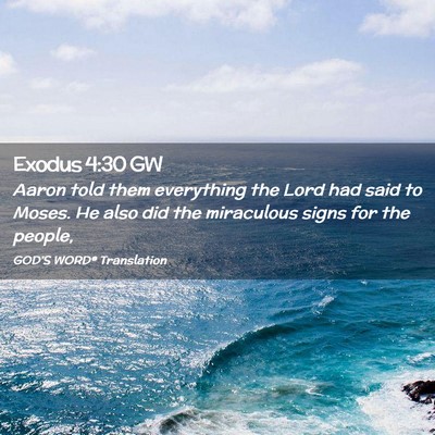 Picture 02 - Exodus 4:30 GW - Aaron told them everything the Lord had said to - Bible Verse Picture