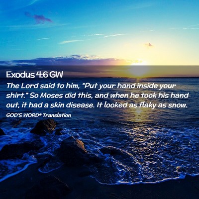 Picture 02 - Exodus 4:6 GW - The Lord said to him, “Put your hand inside - Bible Verse Picture
