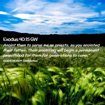 Picture 02 - Exodus 40:15 GW - Anoint them to serve me as priests, as you - Bible Verse Picture