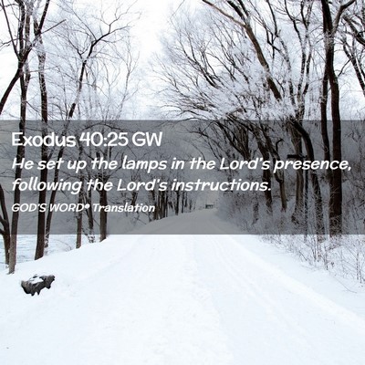 Picture 02 - Exodus 40:25 GW - He set up the lamps in the Lord’s presence, - Bible Verse Picture
